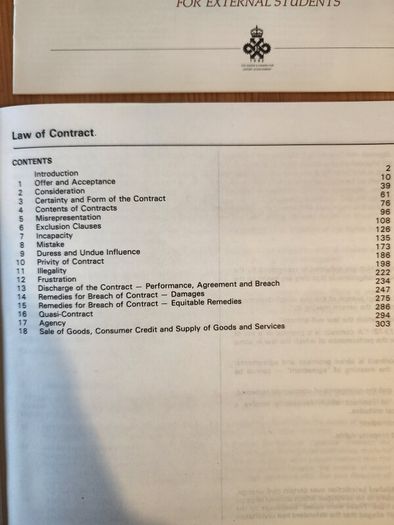 Law Books X 2. Llb Elements Of The Law Of Contract Casebook. Suitable For Law Students Studying For An Llb Elements Of The Law. 2 X First Edition Large Volume Paperback Books In Good Condition.