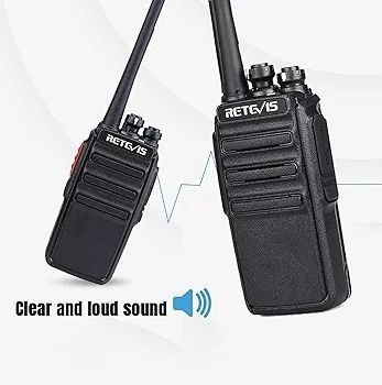 RT24 Walkie Talkies for Adults, Rechargeable 2 Way Radio Long Range PMR446 License Free 16 Channels CTCSS/DCS, Two Way Radio with Earpiece and USB Charging Base(Black, 2 Pair)