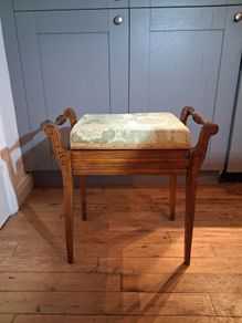 Victorian " Tiger  mahogany " piano stool