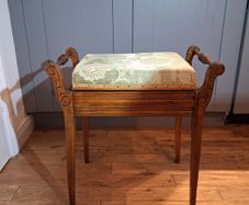 Victorian " Tiger  mahogany " piano stool