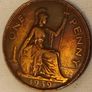 Six English 1 Penny Coins 1897 to 1967 Image 3