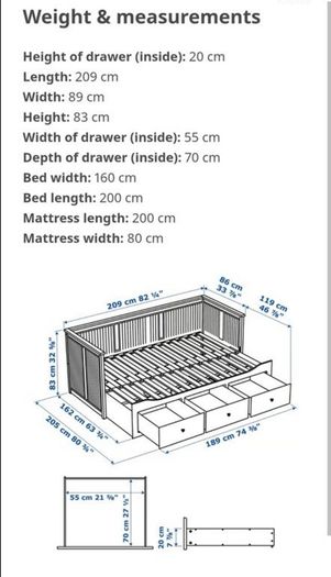 IKEA HEMNES Day Bed with 2 Mattresses