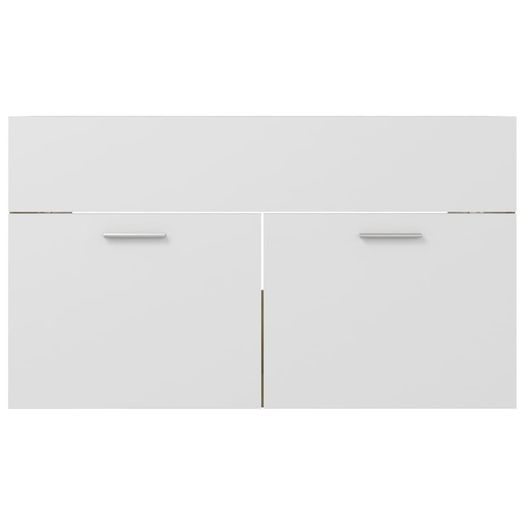 Sink Cabinet with Built-in Basin White and Sonoma Oak Chipboard