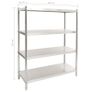 4-Tier Kitchen Shelf 120x50x155 cm Stainless Steel Image 2