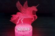 3D Unicorn LED Night Light - RGB Color Changing remote control