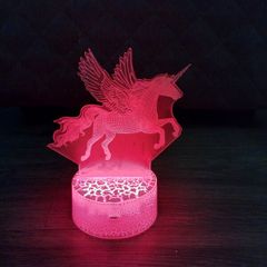 3D Unicorn LED Night Light - RGB Color Changing remote control