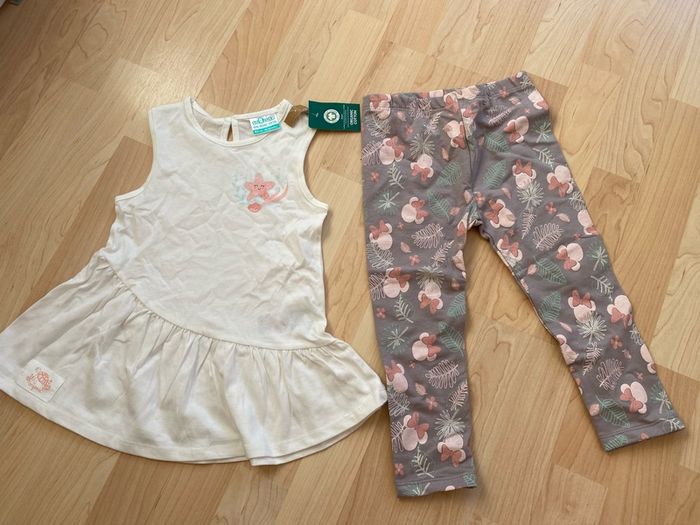 New baby girl tunic plus leggings 92cm organic cotton