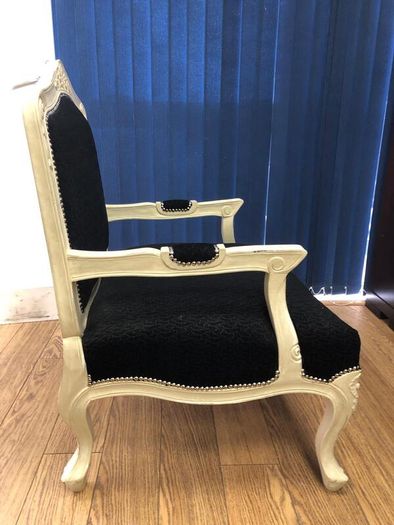 Black Baroque-Style Armchair