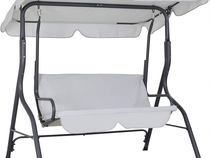 Hollywood swing, sun canopy, garden swing, swing bench, swing, garden, indoor, balcony, terrace, light grey