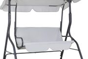 Hollywood swing, sun canopy, garden swing, swing bench, swing, garden, indoor, balcony, terrace, light grey