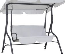 Hollywood swing, sun canopy, garden swing, swing bench, swing, garden, indoor, balcony, terrace, light grey