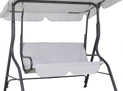 Hollywood swing, sun canopy, garden swing, swing bench, swing, garden, indoor, balcony, terrace, light grey