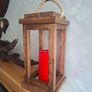 Handmade Rustic Wooden Lantern 29 cm Image 2