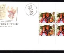1993 Great Britain The Story of Beatrix Potter Commemorative Stamp Booklet Pane Royal Mail Addressed First Day Cover (FDC)