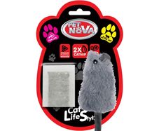 Pet Nova Cat Grey Mouse With Catnip Toy