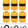 6 pack Hose Repair Connector, Quick Fix Extend Connector for 1/2" Graden Hose Pipe (Yellow) Image 2