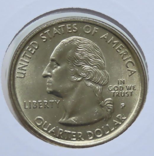 Horse racing coin & stamp cover  USA 1999 quarter dollar BUNC misaligned error