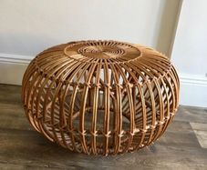 Vintage wicker ottoman