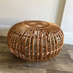 Vintage wicker ottoman