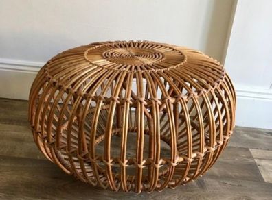Vintage wicker ottoman