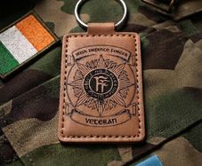 Irish Defence Forces Veteran Laser-Engraved Leatherette Keyring