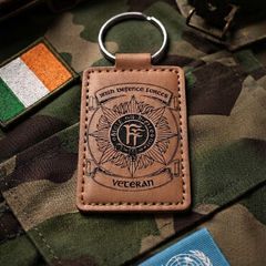 Irish Defence Forces Veteran Laser-Engraved Leatherette Keyring