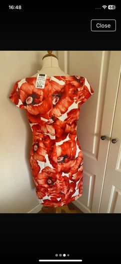 Vibrant HallHuber lined dress - new - size 12-14