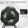 Garden Compost Bin Dual Tumbler Rotating Outdoor Composter with Sliding Doors Image 2