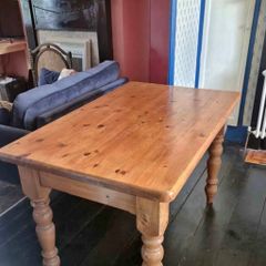 Solid Pine Farmhouse Dining Table