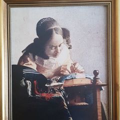 Vintage "The Lacemaker" by Jan Vermeer