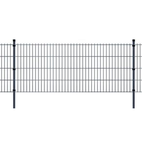 2D Garden Fence Panels & Posts 2008x1030 mm 4 m Grey