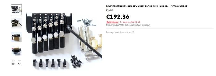 Floyd Rose compatible headless guitar bridge
