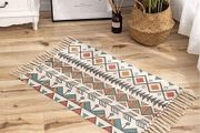 Colorful Area Rug Small Rugs for Living Room Moroccan Rug with Tassels Geometric Printed 60x90cm Machine Washable Flatweave Rug Runner Carpet for Bedroom, Kitchen, Entryway,Hallway (FREE POSTAGE)