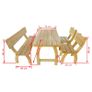 Outdoor Dining Set 4 Pieces Impregnated Pinewood Image 2