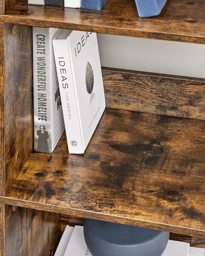 New 3 Tier Ladder Shelf Bookcase (Rustic Brown) FREE P&P