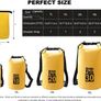 Dry Bag, Waterproof Bag with Long Adjustable Strap, Perfect for Beach Trips/Swimming/Rafting/Surfing/Cycling/Hiking/Camping (Yellow, 10L) Image 3