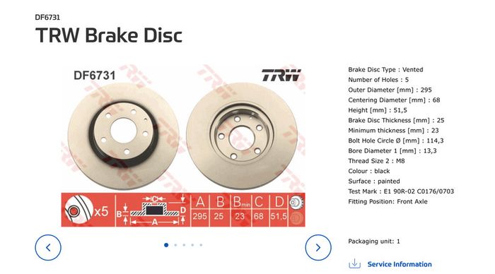 New set of front break discs and pads Mazda 3 and CX-3