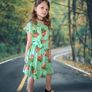 Green Off-the-Shoulder Dress for Girls Image 2