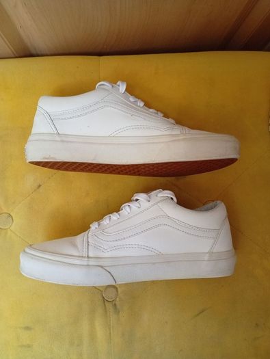 Vans White Leather Trainers