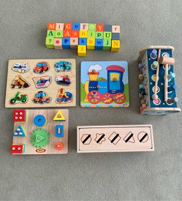 Selection of wooden montessori toys