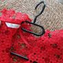 Red crochet designer Michelle Keegan skater dress for communion wedding party sun holidays M 10 12 Image 5