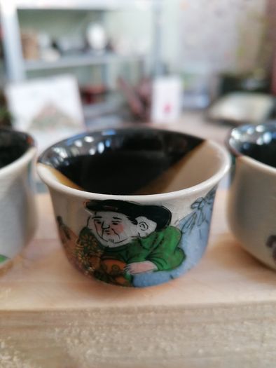 Vintage set of 5 Sake drinking vessels