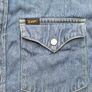 Lee Denim Shirt Pearl Snap Mens Small Image 3
