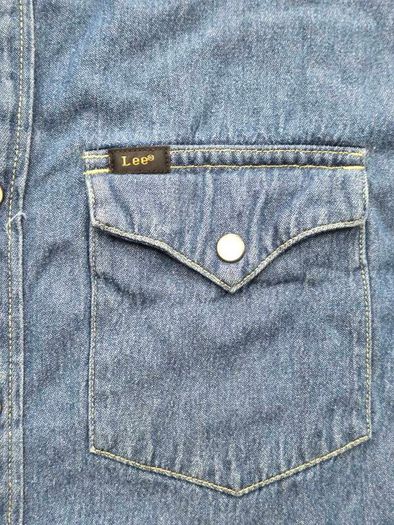 Lee Denim Shirt Pearl Snap Mens Small