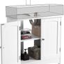 Vanity unit, vanity unit, vanity unit, bathroom cabinet with 2 doors, adjustable shelf, lots of storage space, free-standing, country house style, 60 x 30 x 60 cm, white Image 3