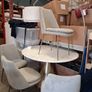 West Elm marble dining table and chairs Image 5