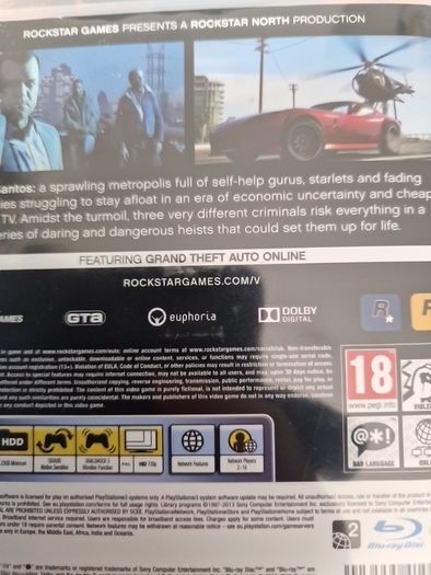 Grand Theft Auto V Five 5 PlayStation3 Ps3 Games Original