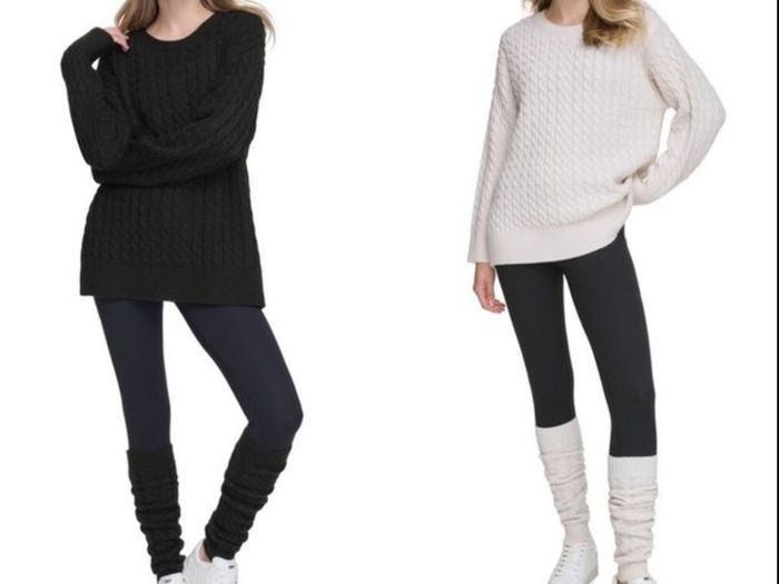 DKNY Black knit jumper and leg warmers size XL