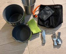 camping Camping Cookware Set 1-2 Person - Pots, Cup + Cutlery