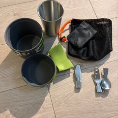 camping Camping Cookware Set 1-2 Person - Pots, Cup + Cutlery
